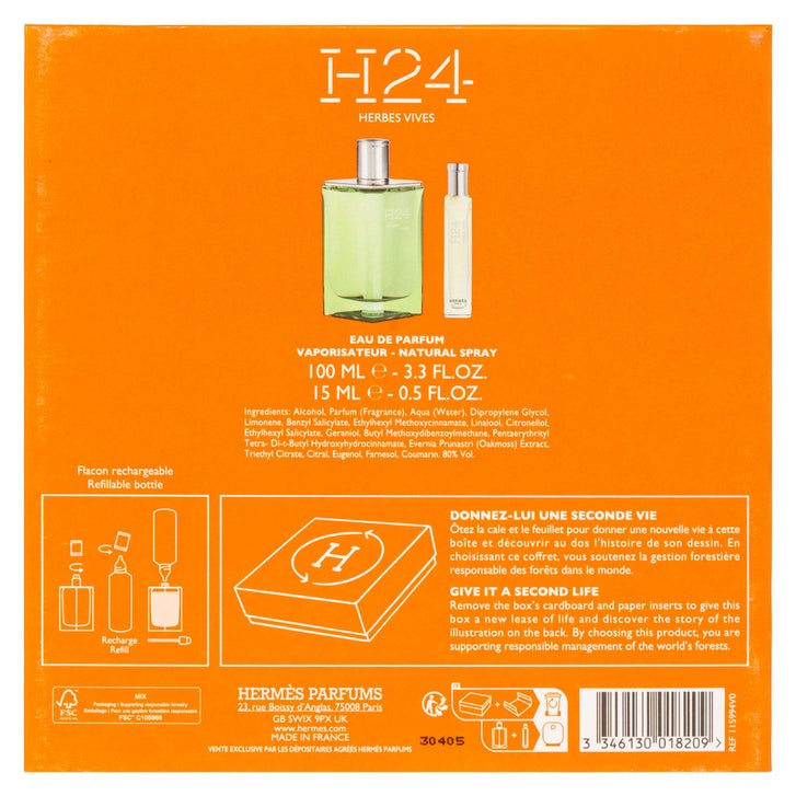 Hermes H24 Herbes Vives Gift Set for Men, Eau de parfum | Costco