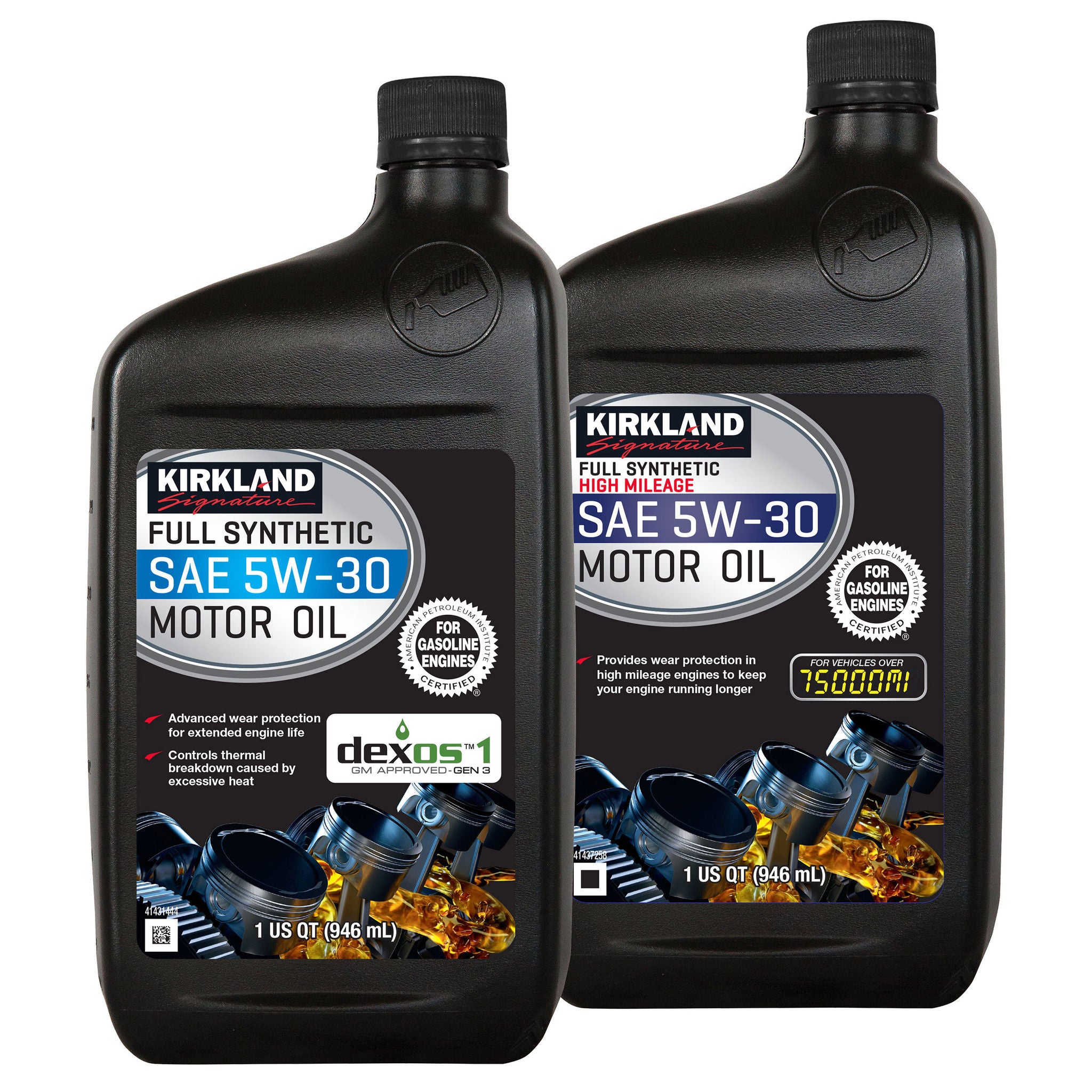 Kirkland Signature 5W-30 Full Synthetic and 5W-30 High Mileage