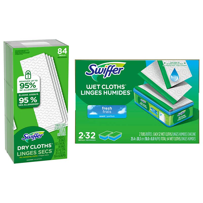 Swiffer dry sweeping cloth or wet mopping cloth refills