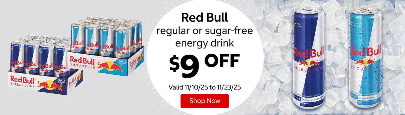 Red Bull regular or sugar-free energy drink $9 OFF Valid 10/12/26 to 10/25/26 Shop Now 