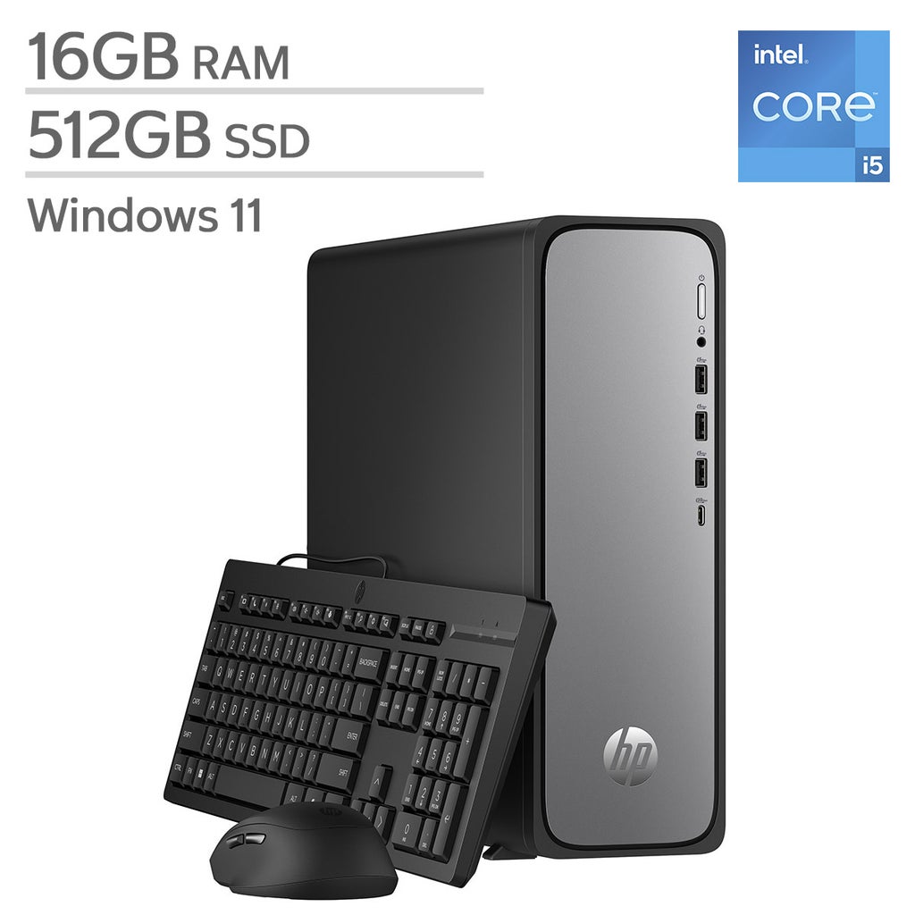 HP OmniDesk Slim Desktop PC, Intel Core i5-14400– 16GB RAM, 512GB SSD ...
