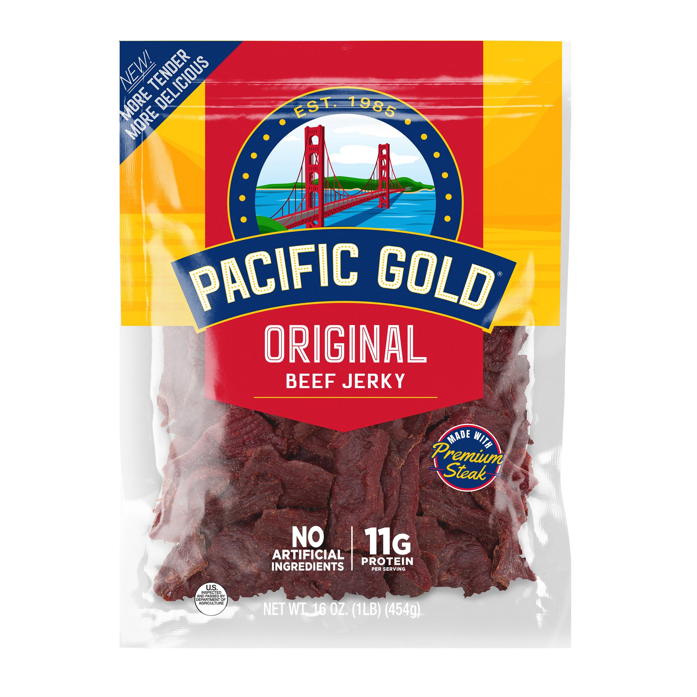 Pacific Gold Original Beef Jerky, 16 oz