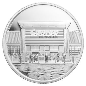 5 oz Costco 50th Anniversary Silver Round