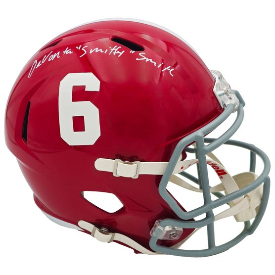 Devonta Smith Autographed Alabama Crimson Tide Red Full Size Replica ...