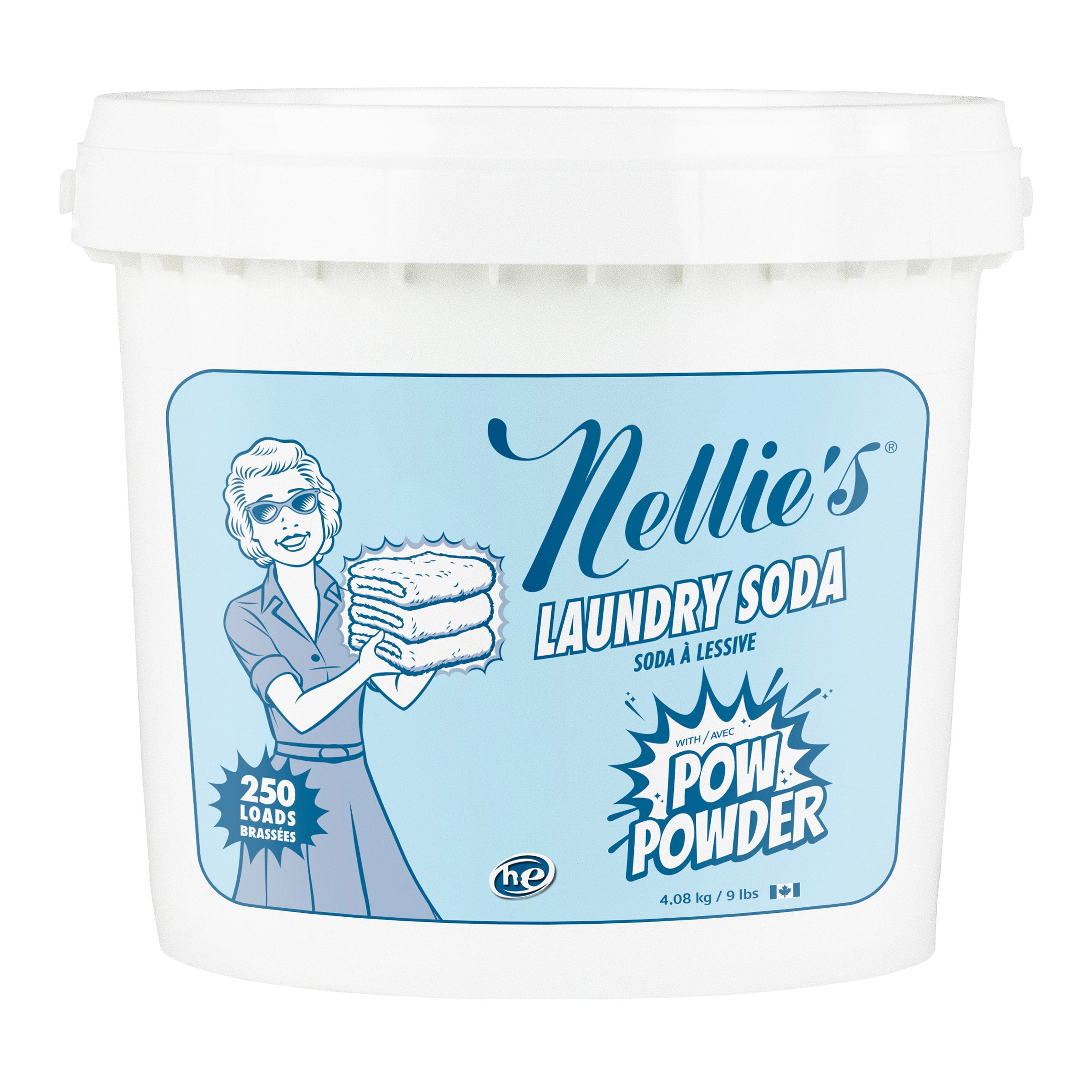 Nellie's Laundry Soda with POW Powder, 250 Loads