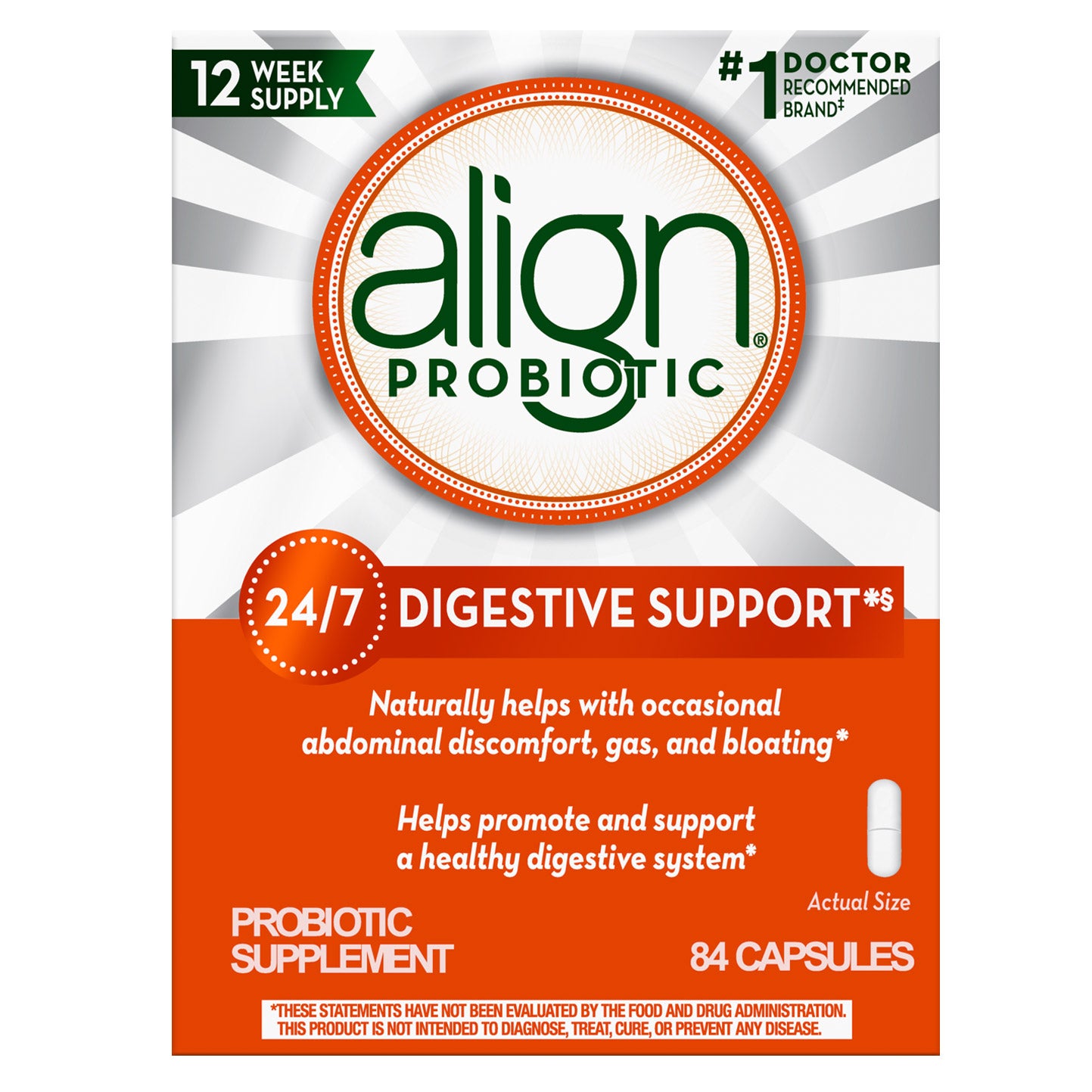 Align Probiotic 24/7 Digestive Support Supplement, 84 Capsules