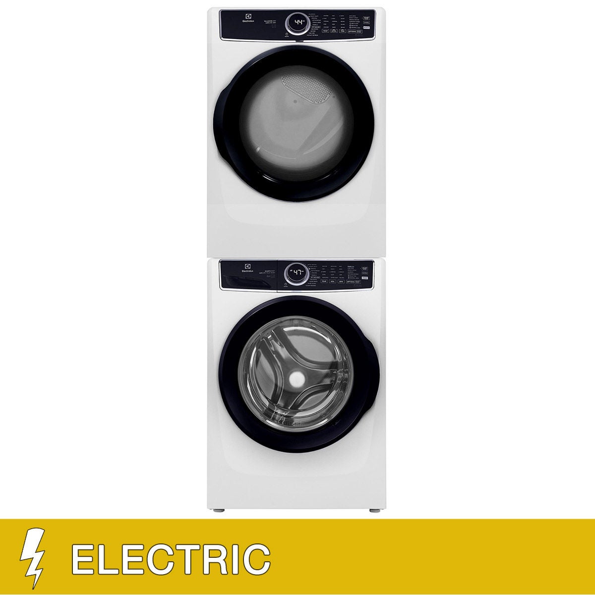 Electrolux Front Load 4.5 cu. ft. Washer With LuxCare Plus Wash and 8.0 cu. ft. ELECTRIC Dryer With Perfect Steam with Stacking Kit