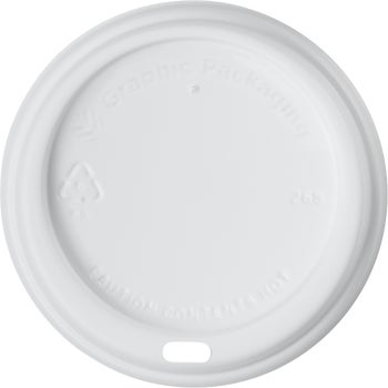 Graphic Packaging Poly Hot Cup Dome Lids, Soho, 10-24 oz, 600 ct