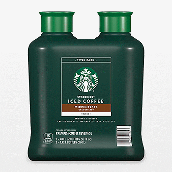 Starbucks Unsweetened Iced Coffee, 48 fl oz, 2-Count