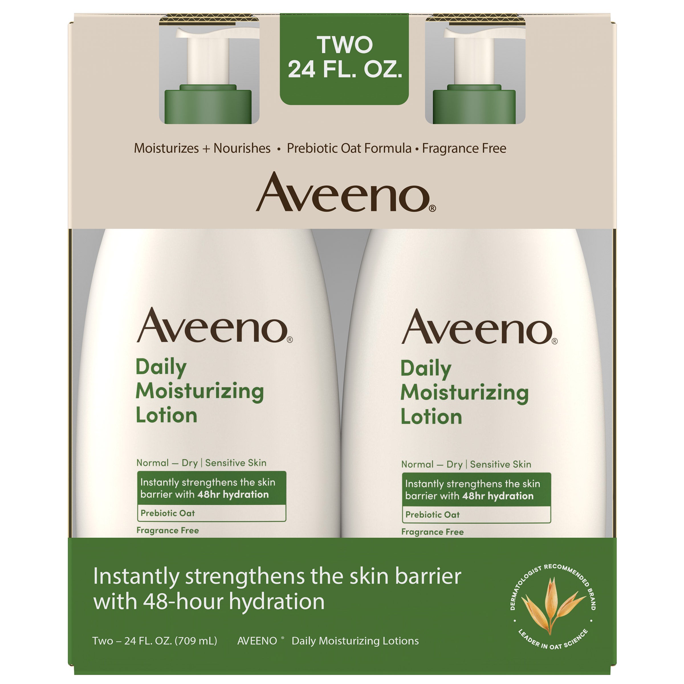 Aveeno Daily Moisture Lotion, 24 fl oz, 2-pack