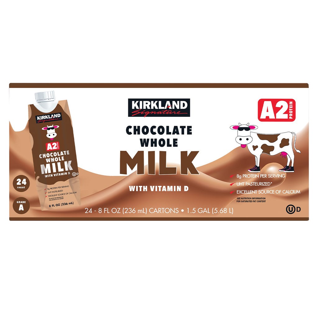 Kirkland Signature A2 Whole Milk, Chocolate, 8 fl oz, 24 ct | Costco