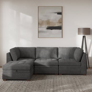 Thomasville Tisdale Modular Sofa 4-piece Dark Gray with Storage