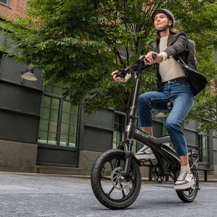 onn electric bicycle Jetson OTG Elite Portable Folding Bike with Pneumatic 16 Inches Tires Black one_size With a top speed of up to 20 mph and a range of up to 20 miles on a single charge Forget the map, let the