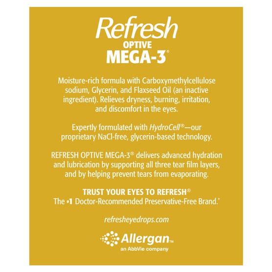 Optieve Refresh Optive MEGA-3 Preservative-Free Lubricating Eye Drop, 70 Vials ...