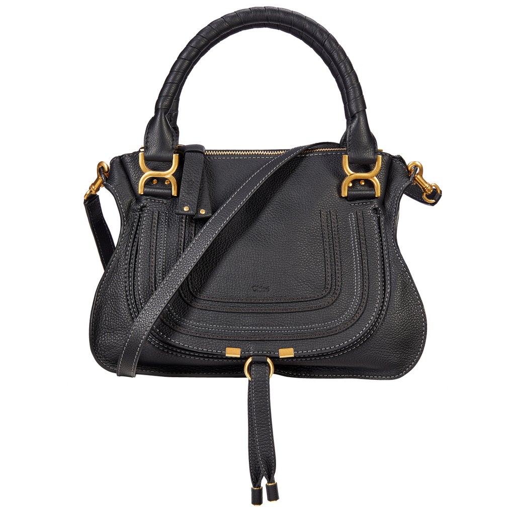 Chloe Marcie Grain Calfskin Shoulder Bag, Black | Costco