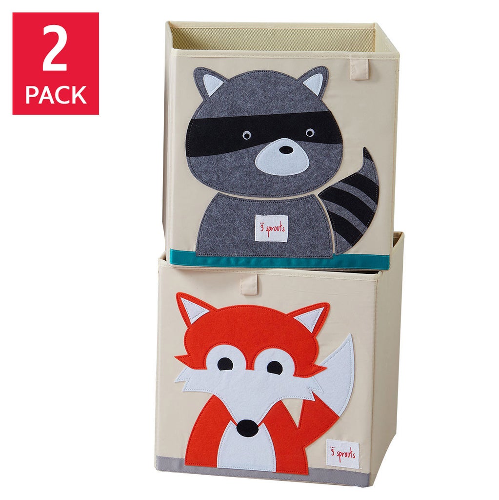 3/25ご購入予定日 松ちゃん リトルキングス3パック 3 Sprouts Storage Boxes, Fox & Raccoon, 2-pack | Costco
