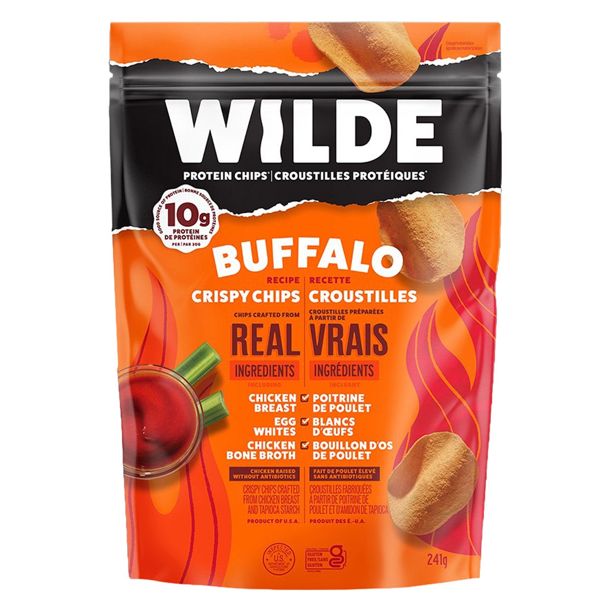 新品Bwild Grain ダック with ポテト 800g×6 3k×1袋 Wilde Protein Chips, Buffalo Recipe, 241 g | Costco