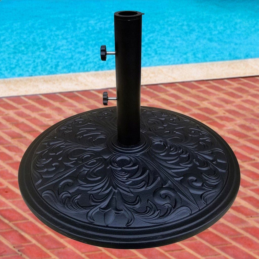 iron patio umbrella 33 lbs Base Stand Heavy Duty Outdoor Umbrella Base Made Nuu Garden Transform your backyard Iron Patio Umbrellas - Bed