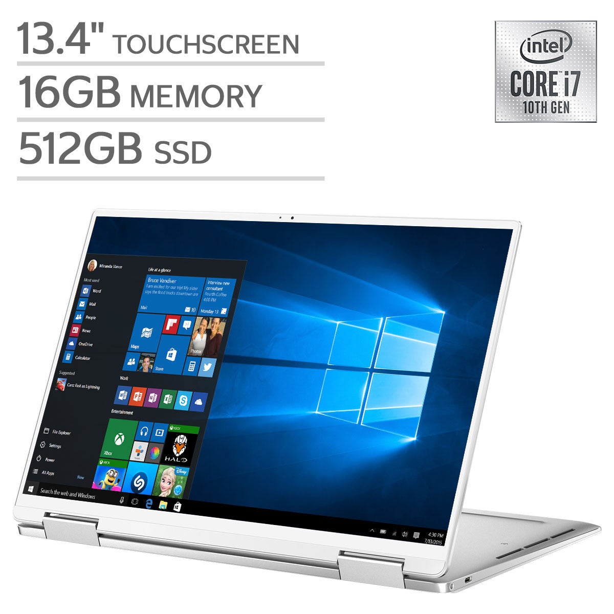 Dell XPS 13 2-in-1 Touchscreen Laptop - 10th Gen Intel Core i7