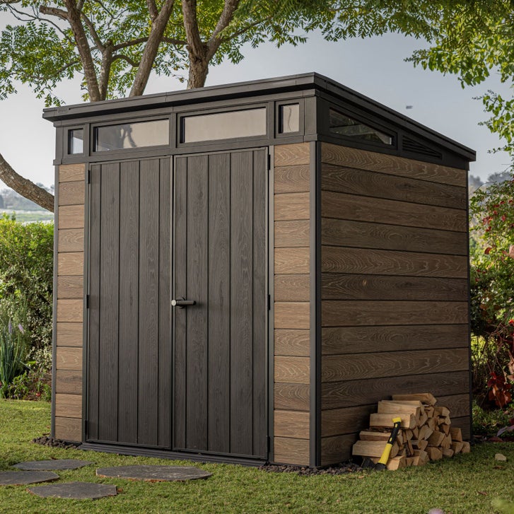 Keter DecoCoat 7x7 Premium Modern Outdoor Storage Shed | Costco