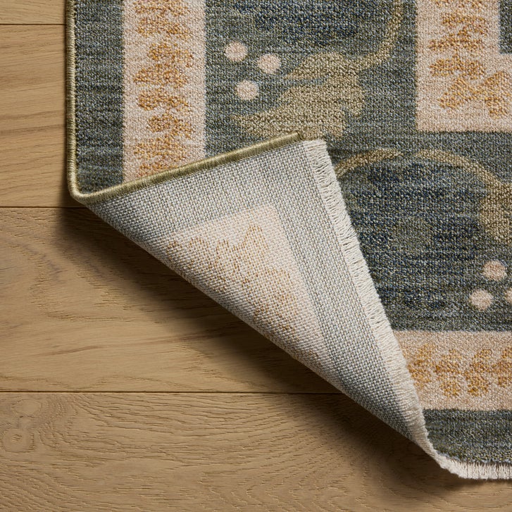 Rifle Paper Co. x Loloi Figaro Area Rug, Navy/Green, 5' x 7'11