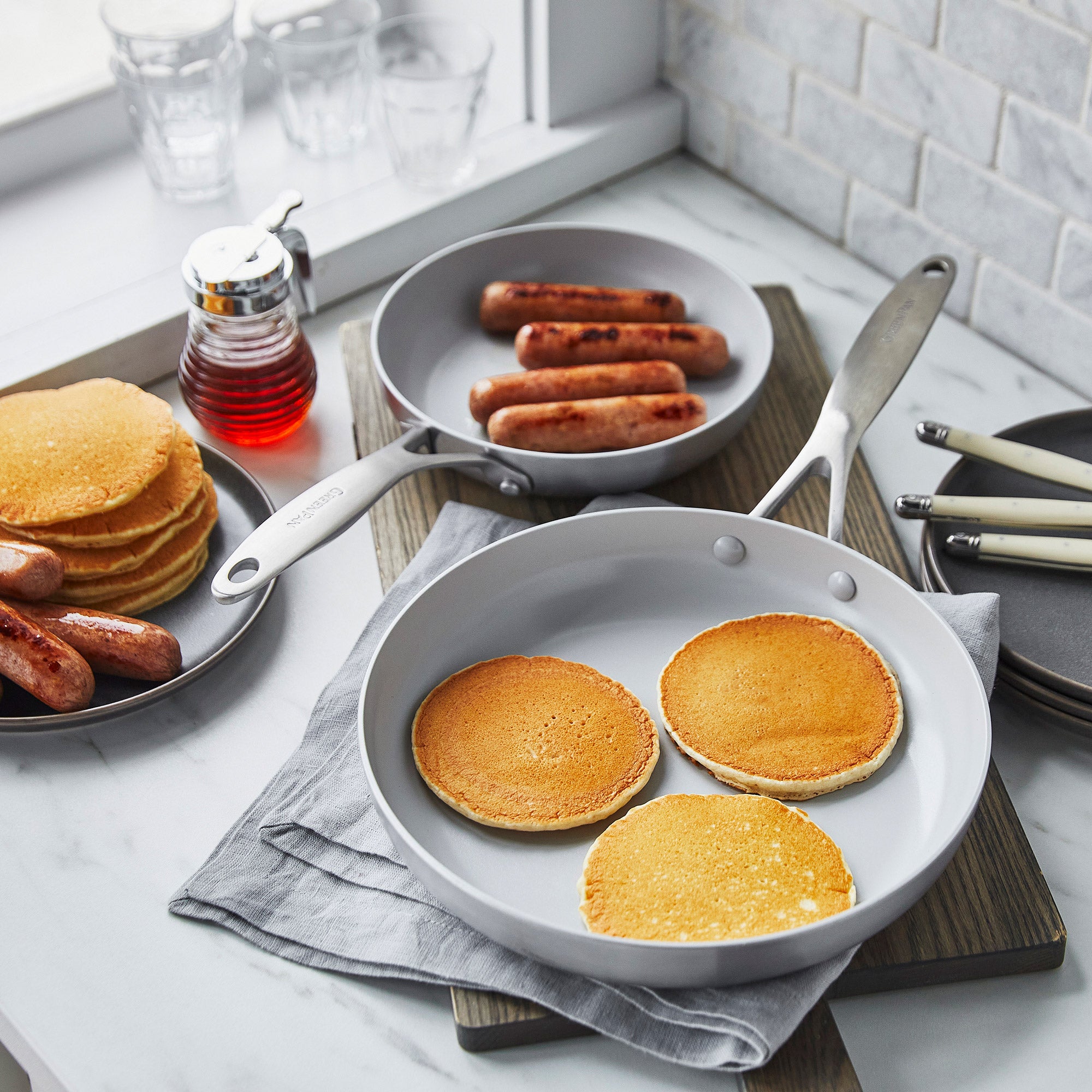 GreenPan Venice Pro Ceramic Non-Stick 3-piece Frypan Set | Costco
