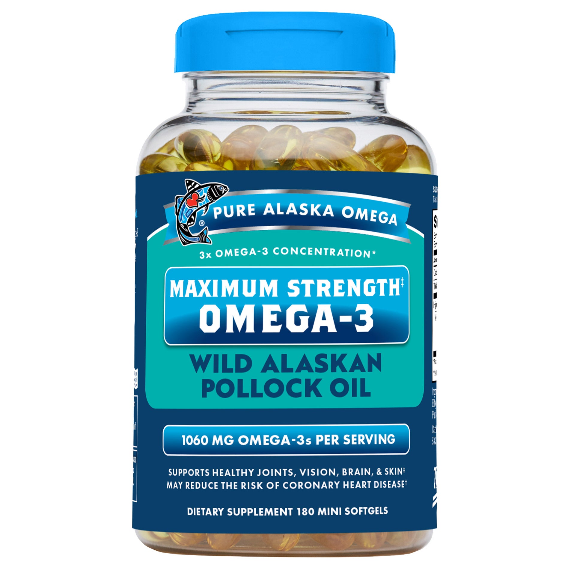 Pure Alaska Omega-3 Max Strength 1060mg, 180 Mini Softgels | Costco