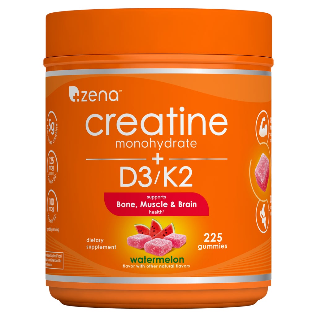 Zena Creatine Monohydrate + D3/K2 Gummies, Watermelon, 225 ct | Costco