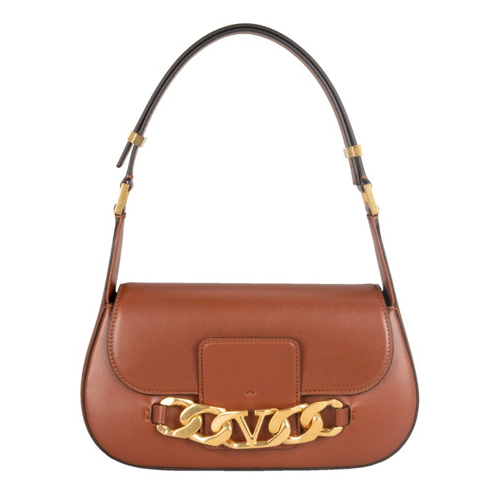 Valentino V Logo Chain Shoulder Bag, Brown | Costco