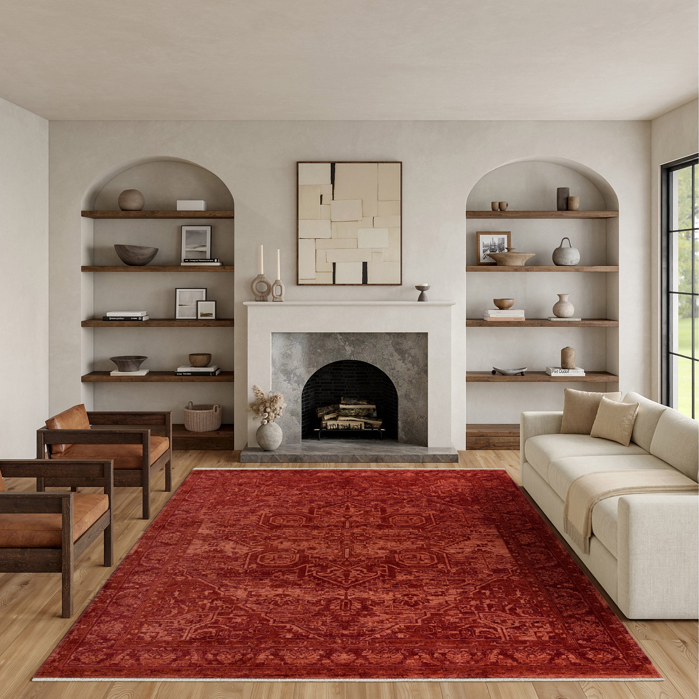 Nourison Pure Home Area Rug, Garnet, 9’ x 12’