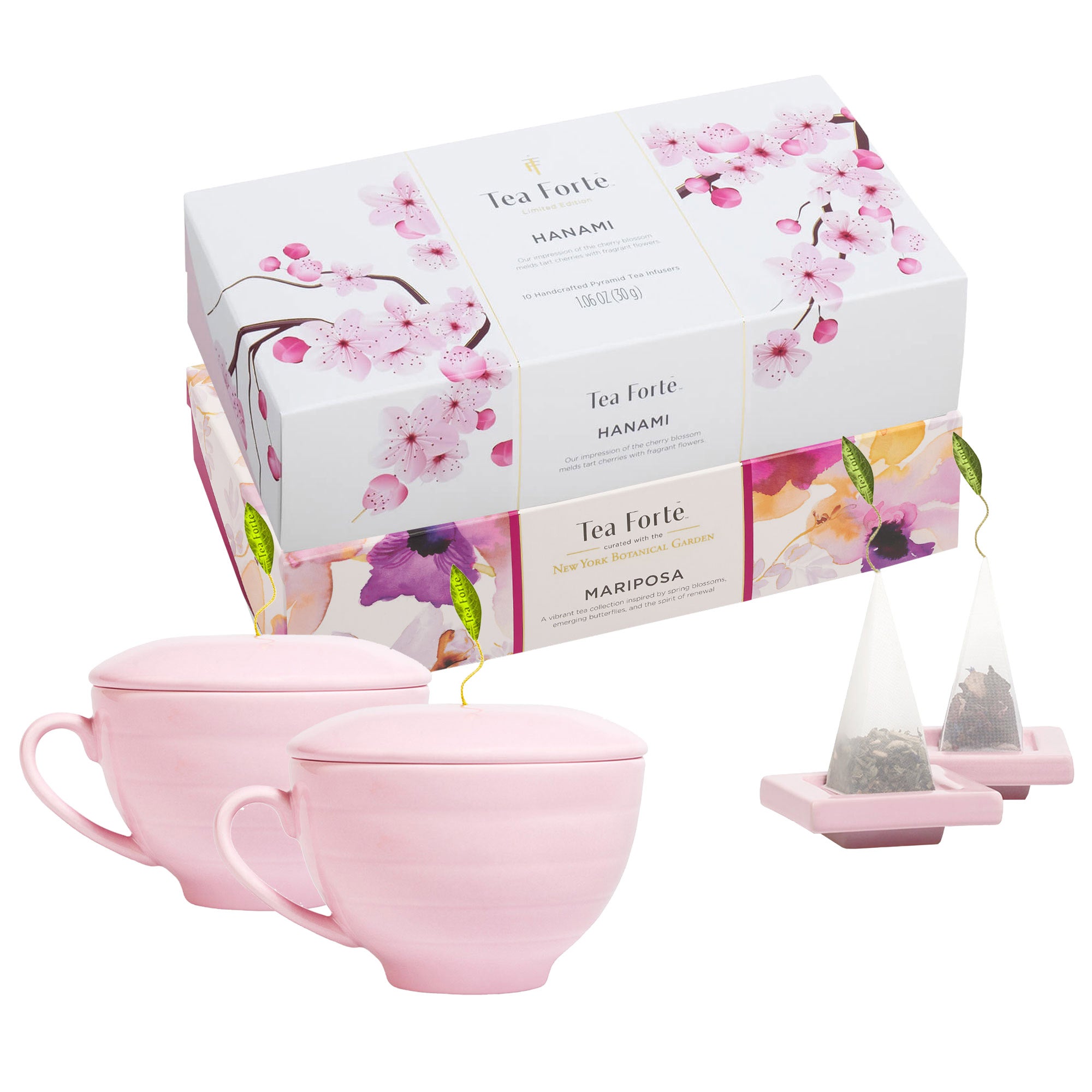 Tea Forté Mariposa Bundle with 20 Pyramid Infusers, 2 Café Cups