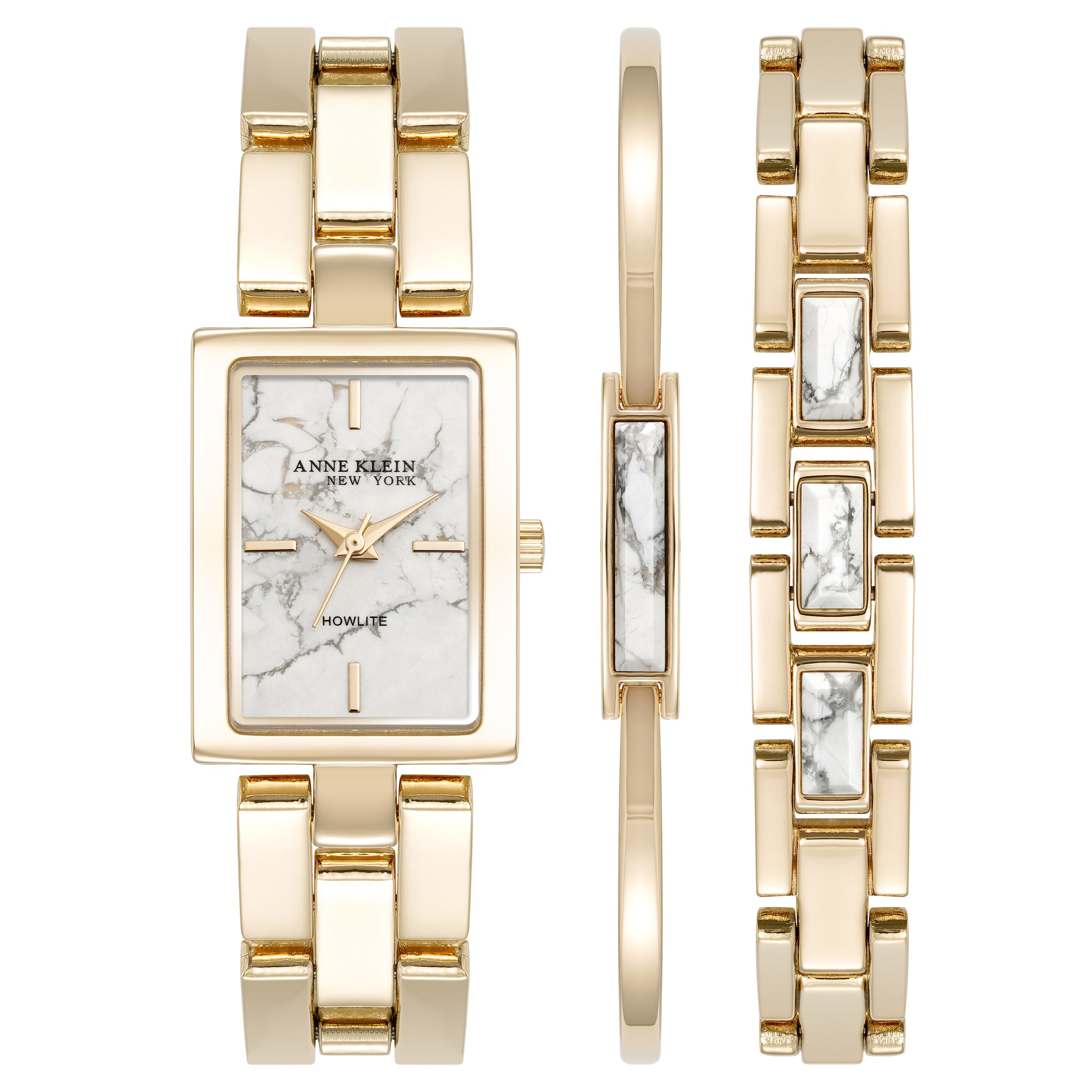 Anne Klein New York Women's Howlite Bracelet & Watch Set, 21mm