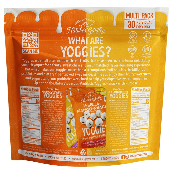 Nature's Garden, Probiotic Yoggies Variety, 0.7 oz, 30-count | Costco