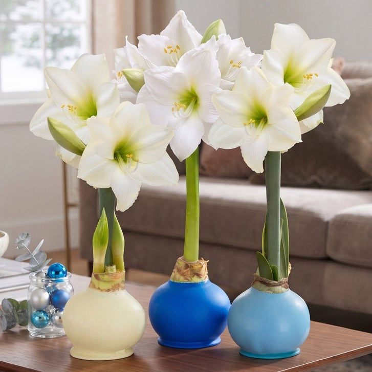 Bloomaker Hanukkah Waxed Amaryllis Trio, No Water Needed | Costco