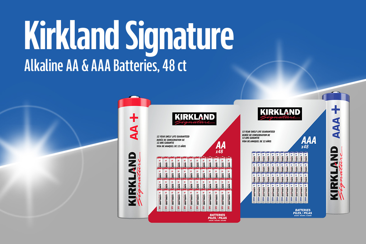 Kirkland Signature Alkaline AA & AAA Batteries, 48 ct