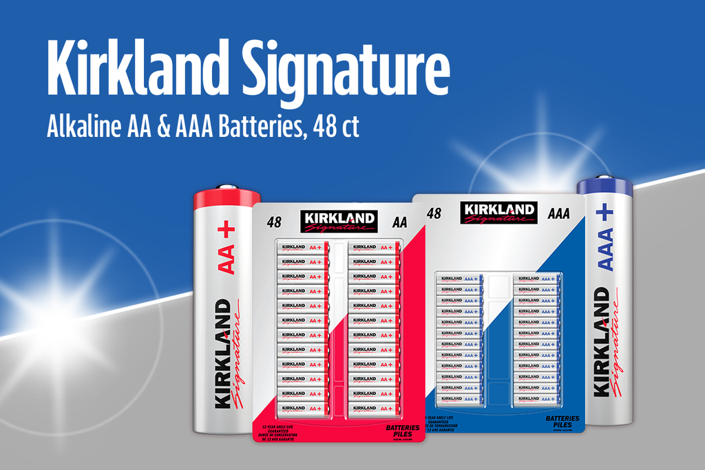 Kirkland Signature, Alkaline AA & AAA Batteries, 48 ct