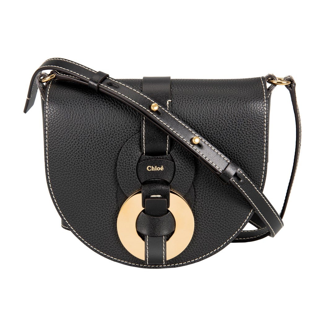 Chloe Darryl Leather Saddle Bag, Black | Costco