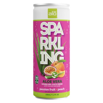 Alo Sparkling Juice Drink, Passion Fruit and Peach, 11.2 fl oz, 12