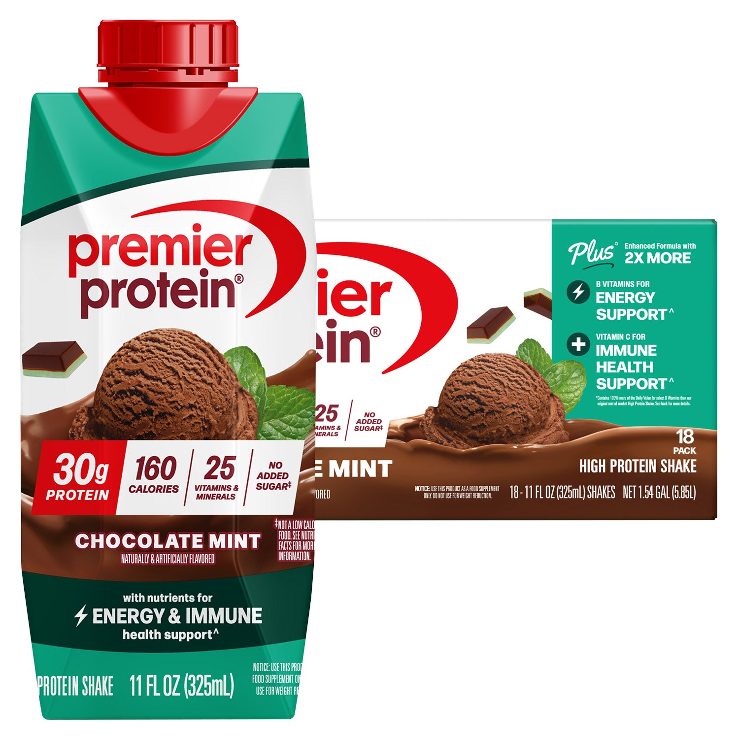 【みんみ】Premier チョコレートメランジャー PG503 Premier Protein Shake, 30g Protein, Chocolate Mint, 11 fl oz, 18