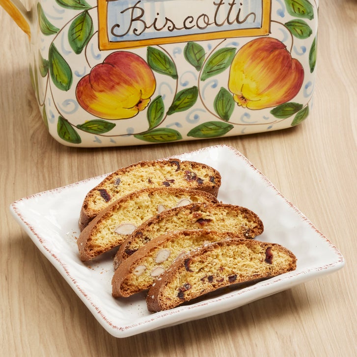 Belli Biscotti Hand Painted Ceramic Jar, Italian Semi Soft