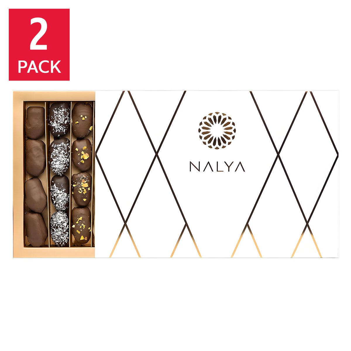Luxury Halal Gourmet Chocolate Covered Dates, 17.6 oz. per pack, 2-pack