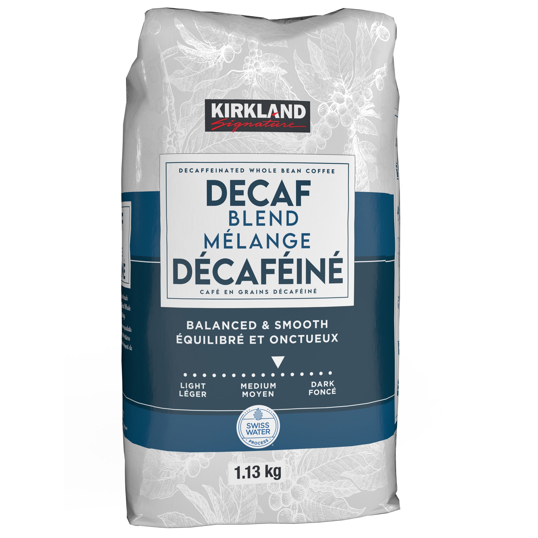 Kirkland Signature Decaffeinated Whole Bean Coffee Blend, 1.13 kg
