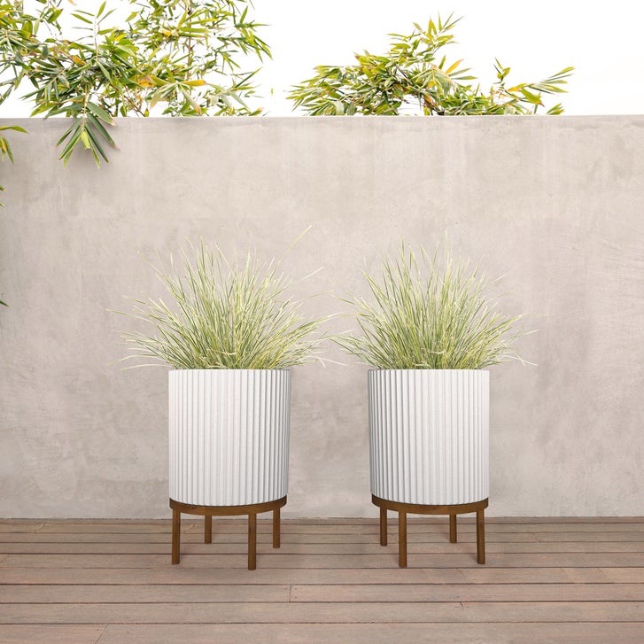 21.5” Capri Planter with Wood Stand by Veradek, 2-pack | Costco
