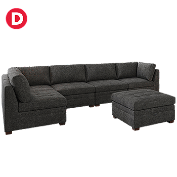 Thomasville Tisdale 6-Piece Modular Sectional with Storage Ottoman