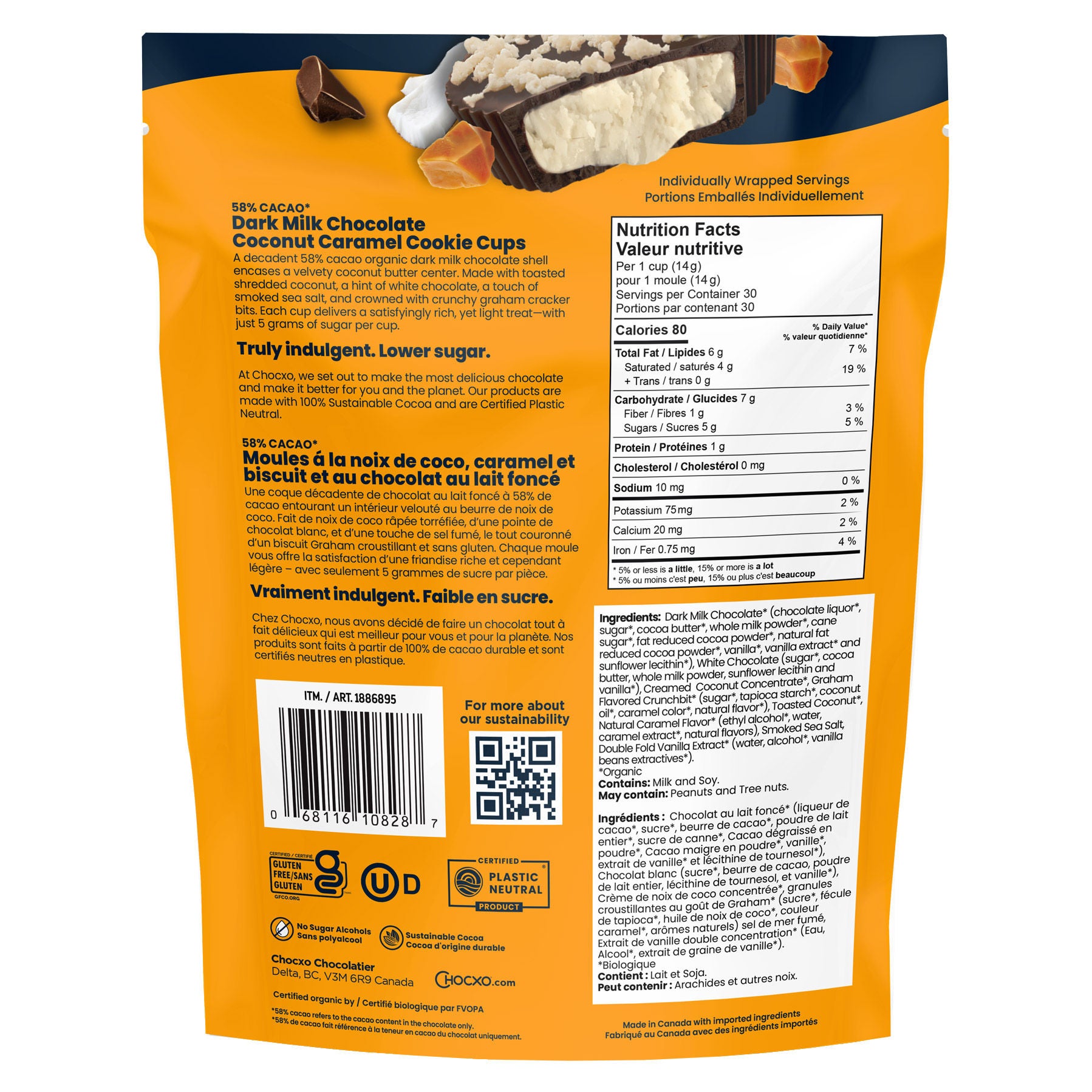 Chocxo Coconut Caramel Cookie Cups, 420 g | Costco