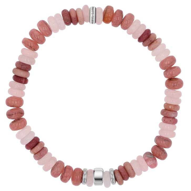 Sheryl Lowe Pink Mixed Beaded Bracelet with Smooth Rondelle Accent