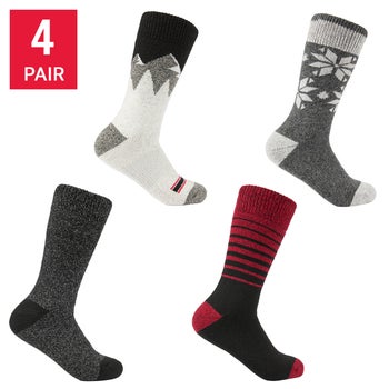 Pajar Wool Blend Thermal Full Cushion Crew Socks, 4-Pack