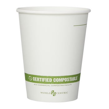 World Centric Compostable Paper Hot Cups, 12 oz, 200 ct