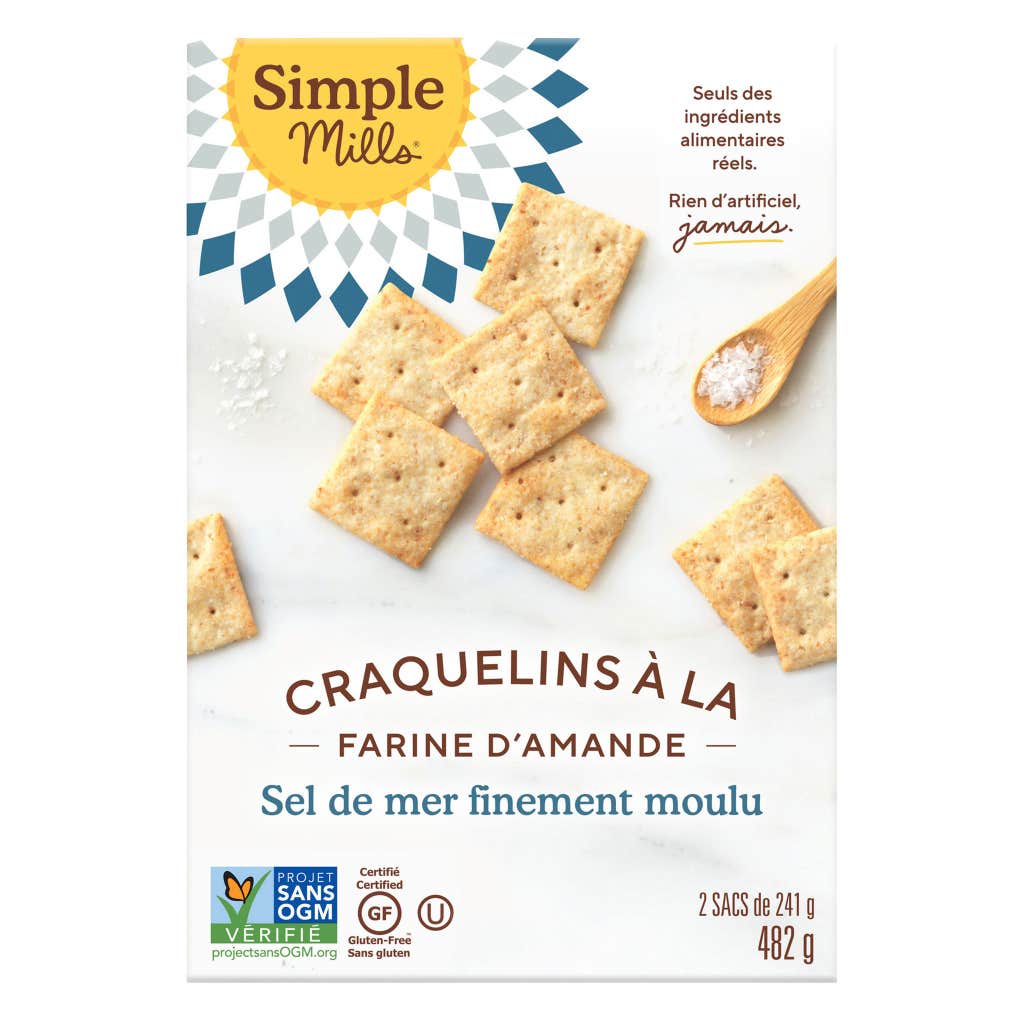 Craquelins à la farine d’amande avec sel de mer finement moulu Simple Mills