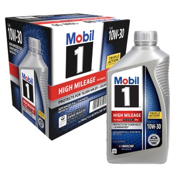 Mobil 1 High Mileage Full Synthetic Motor Oil 10W-30, 1-Quart/6